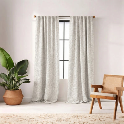 Snow Storm Ash Textured Curtain - Primary image