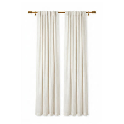 Biscoff Gridline Crossweave Curtain - Secondary image