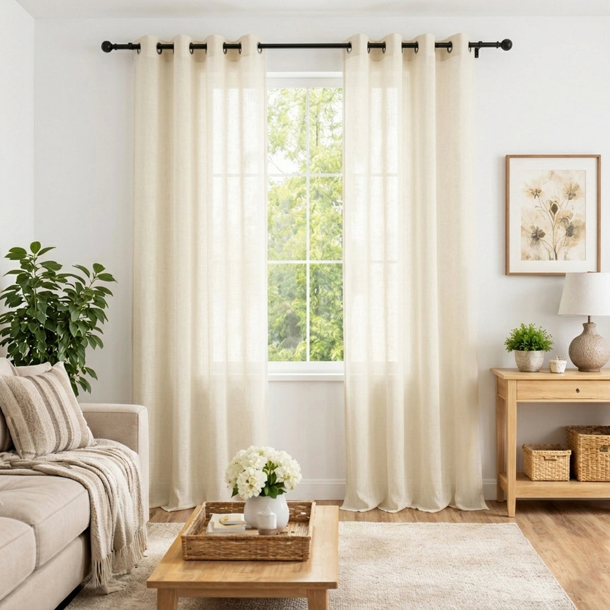 Custom Biscuit Classic Sheer Curtain