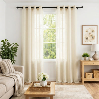 Custom Biscuit Classic Sheer Curtain - Primary image