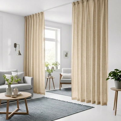 Custom Biscuit Greenscape Sheer Curtain - Primary image