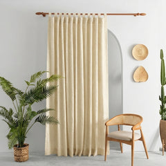 Bisque Abstraction Woven Curtain