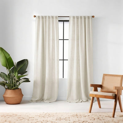 Custom Bone White Matte Sheer Curtain - Primary image