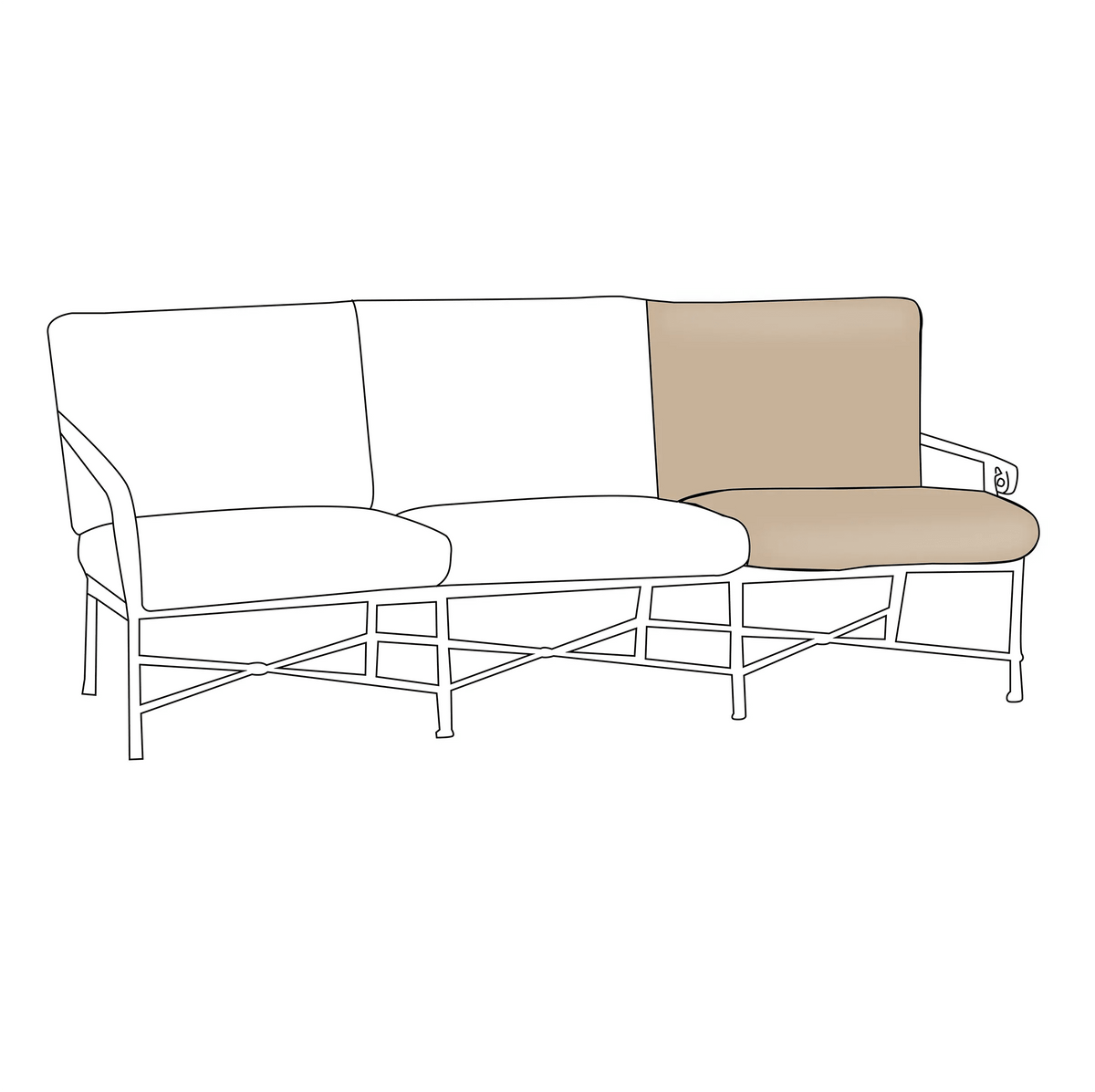 Brown Jordan Florentine Loveseat Replacement Cushions(1 Seat & 1 Back) | ZIPCushions