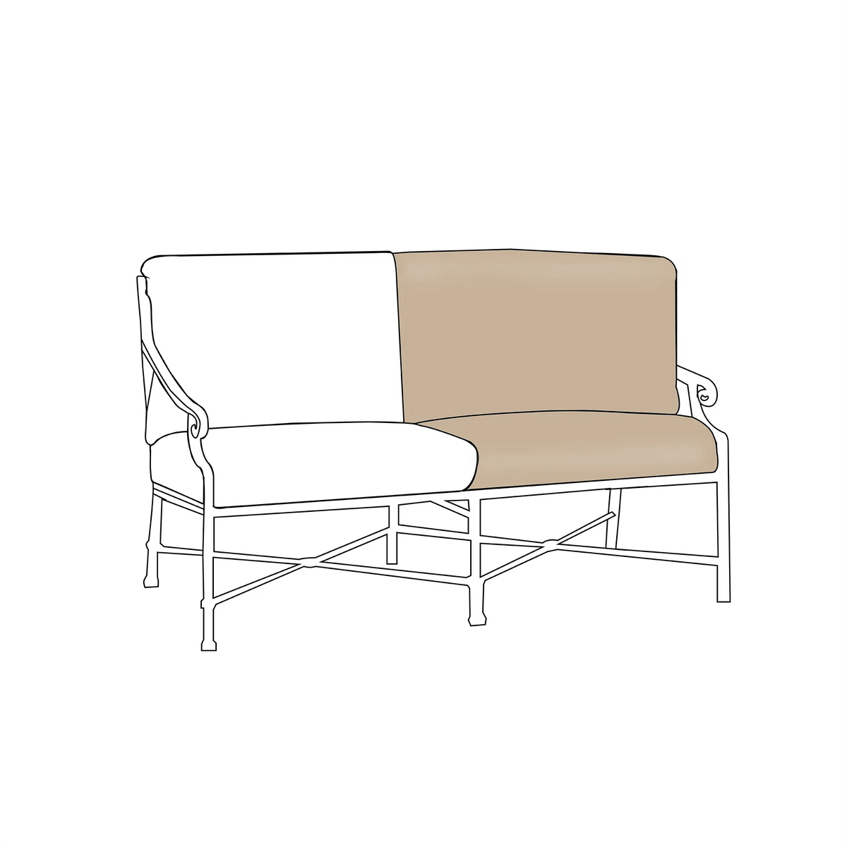 Brown Jordan Venetian Loveseat Replacement Cushions (1 Seat & 1 Back) | ZIPCushions