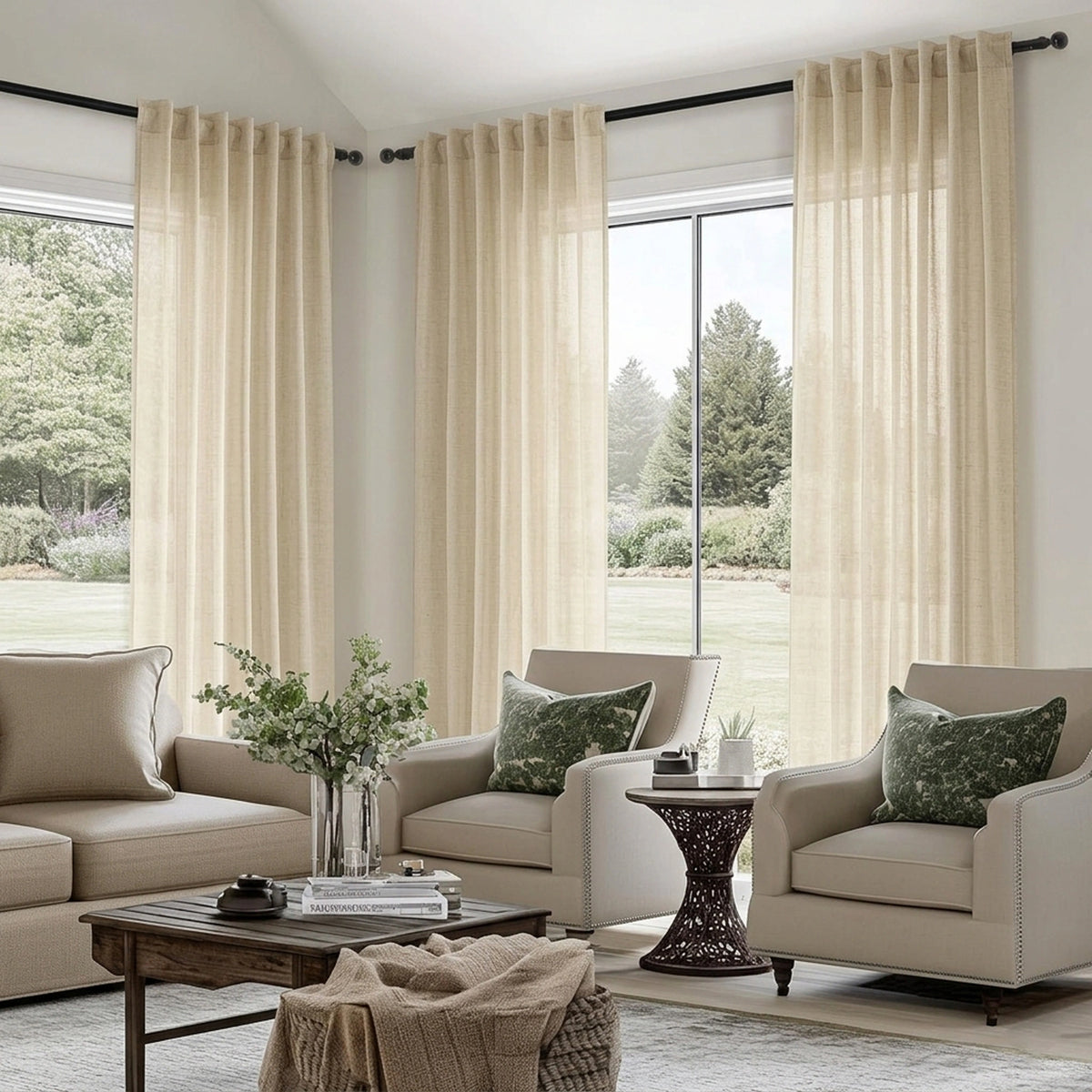 Custom Buff Absolute Sheer Curtain