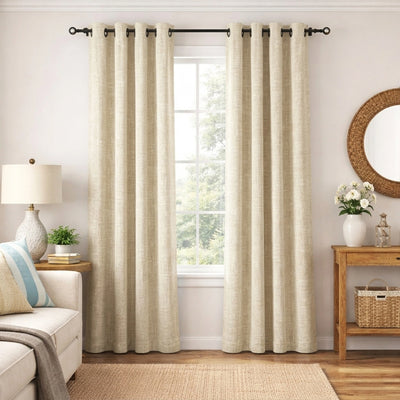 Custom Buttercup Greenscape Sheer Curtain - Primary image