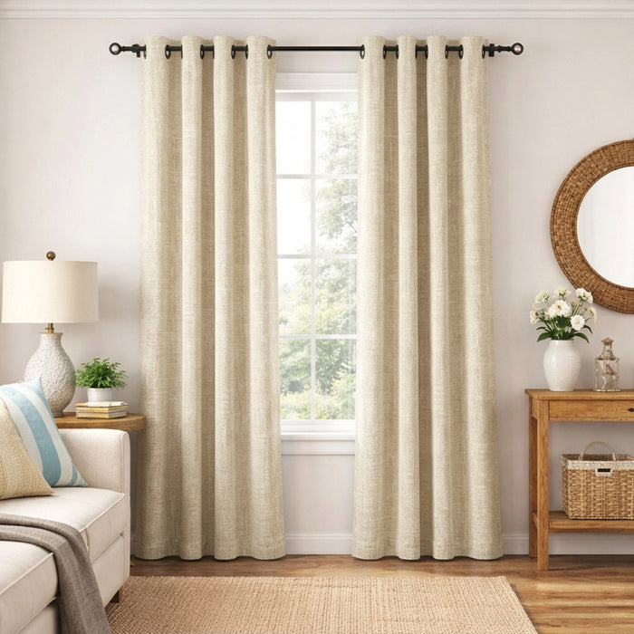Custom Buttercup Greenscape Sheer Curtain