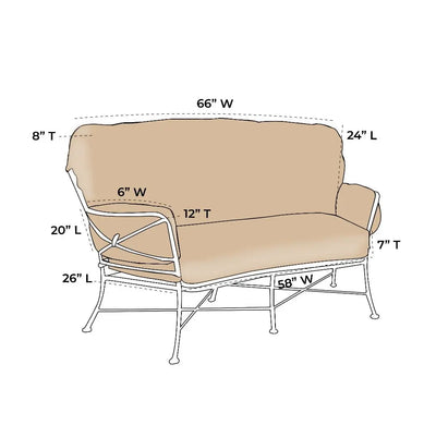 OW Lee Cambria Replacement Crescent Loveseat Cushions