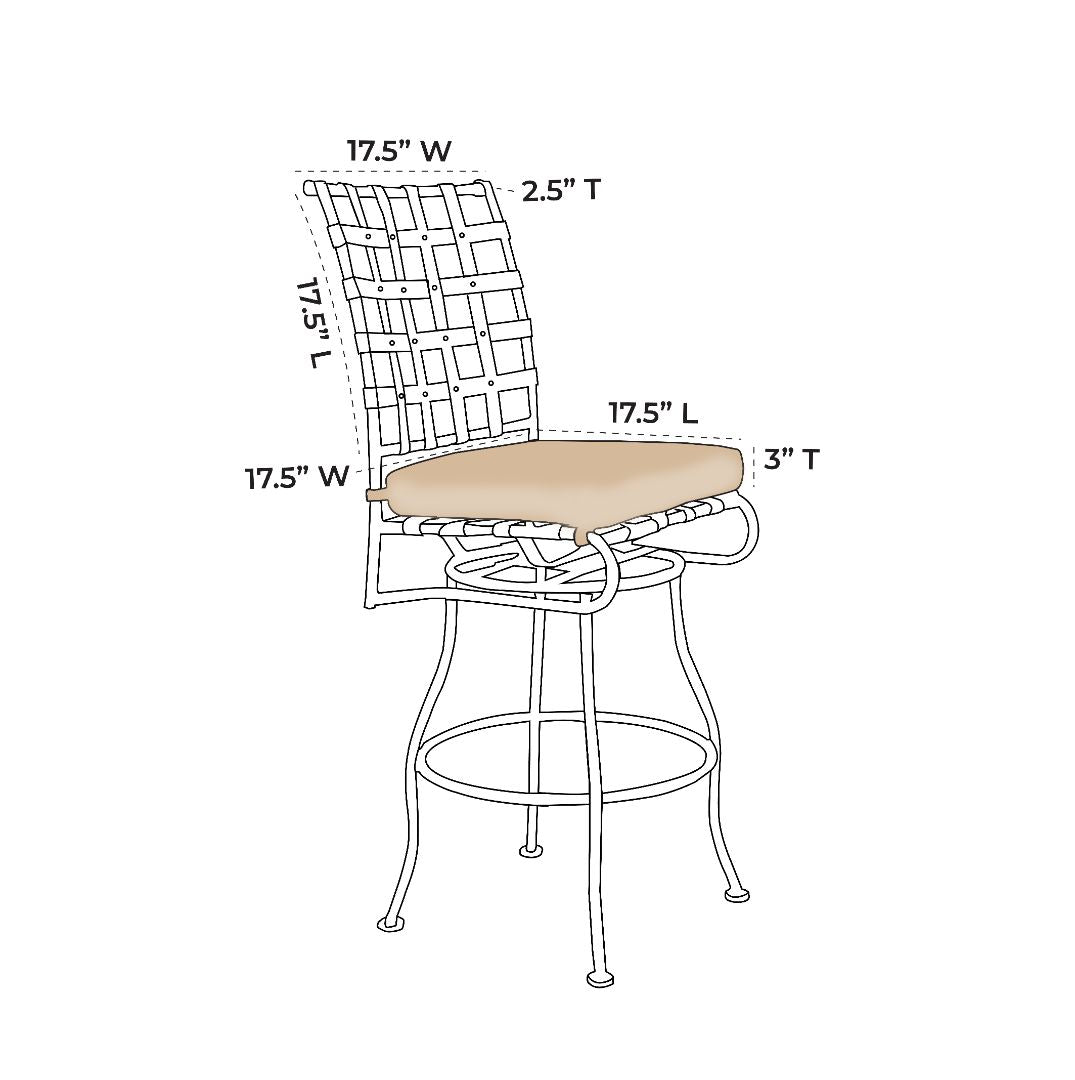 OW Lee Classico Swivel Bar Stool Replacement Cushions