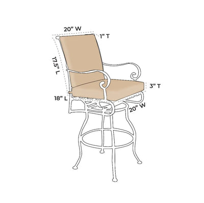 OW Lee Classico Swivel Bar Stool Replacement Cushions (Seat & Back)
