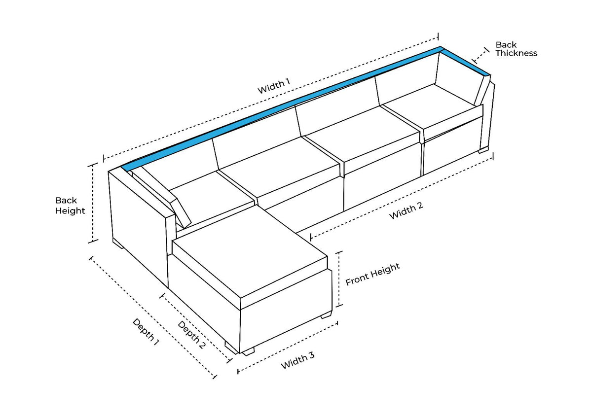 Custom Outdoor L-Shape Sectional Sofa Covers