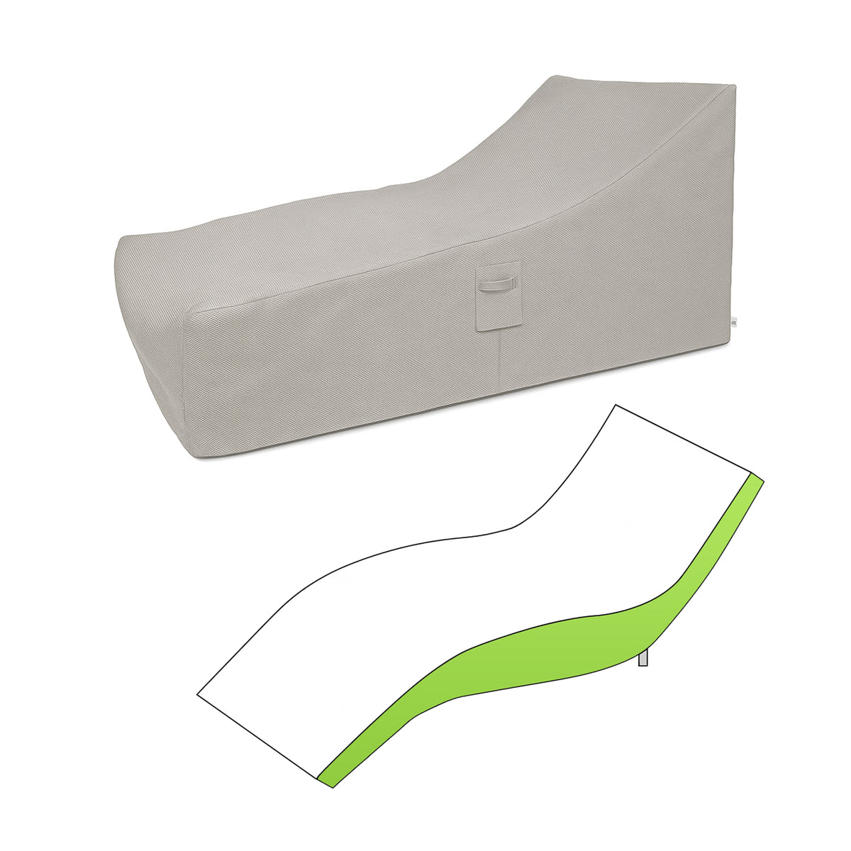 Custom Curved Chaise Lounge Cover