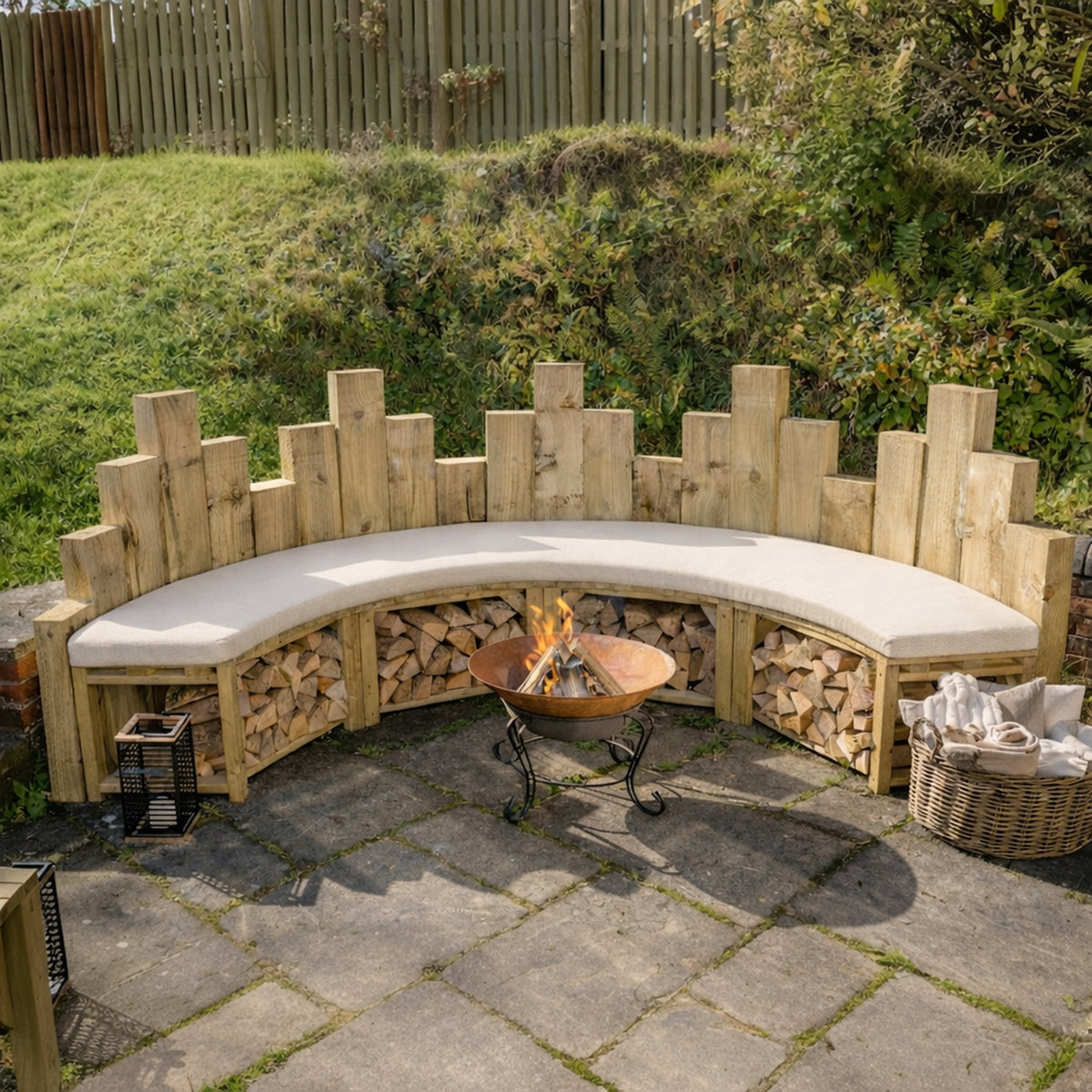 Custom Curved Firepit Bench Cushion - Image 4 | ZIPCushions - view 4