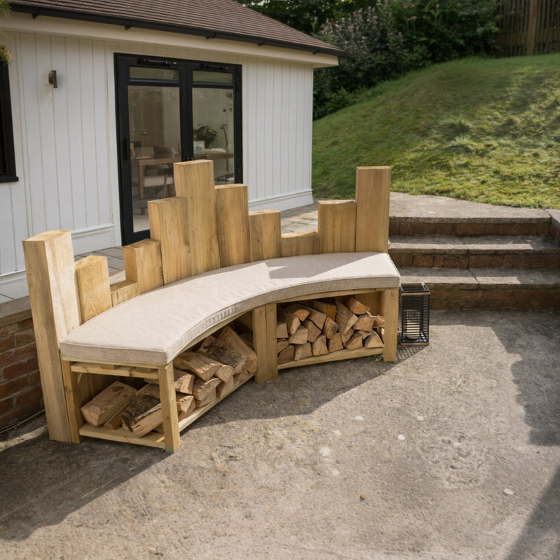 Custom Curved Firepit Bench Cushion