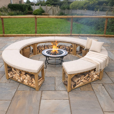 Custom Curved Firepit Bench Cushion - alternate view