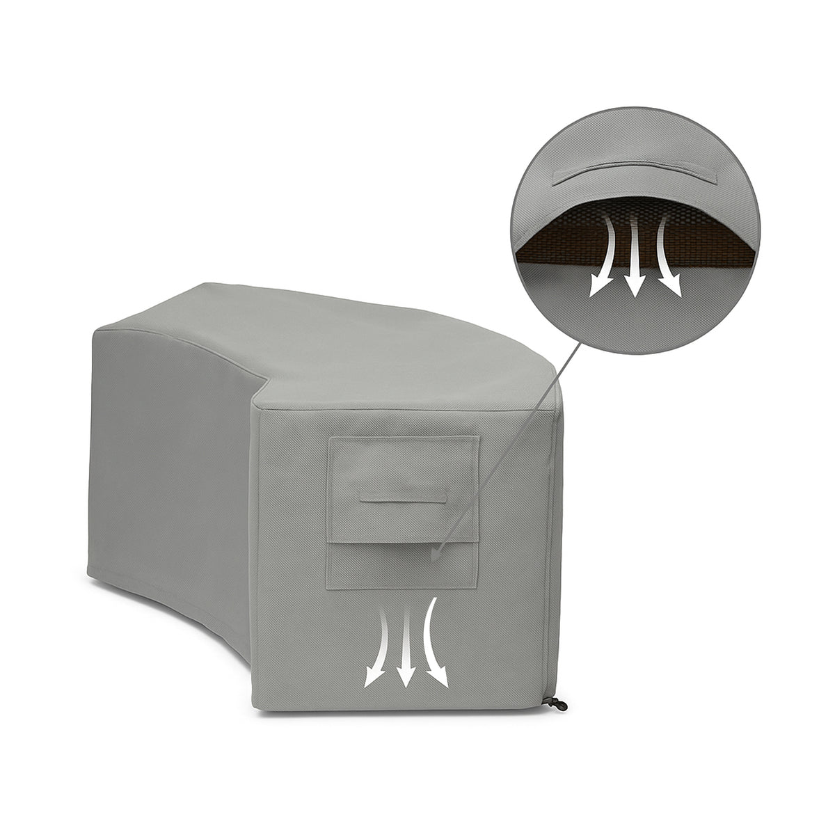 Custom Curved Ottoman Cover