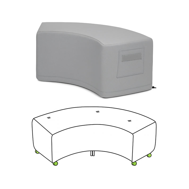 Custom Curved Ottoman Cover