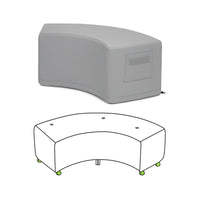 Custom Curved Ottoman Cover