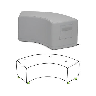 Custom Curved Ottoman Cover