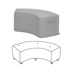 Custom Curved Ottoman Cover