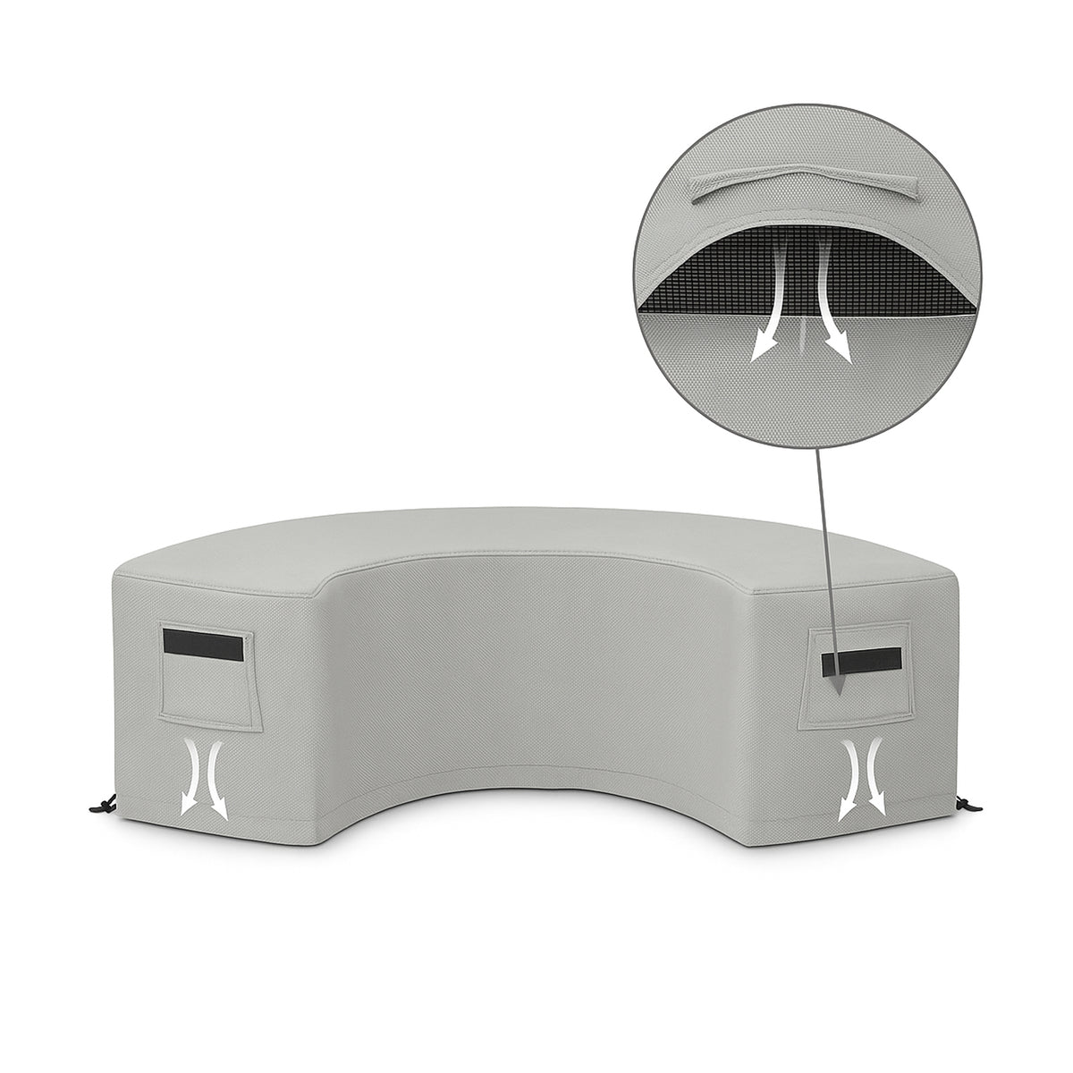 Custom Curved Couch Covers