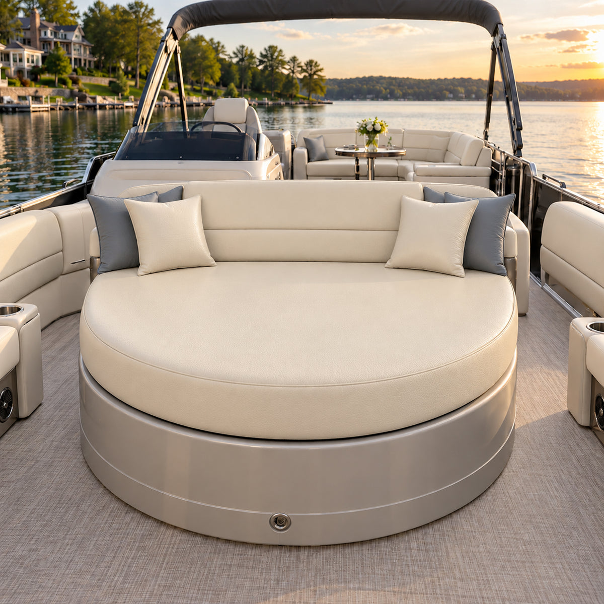 Custom D Shape Island Boat Cushion