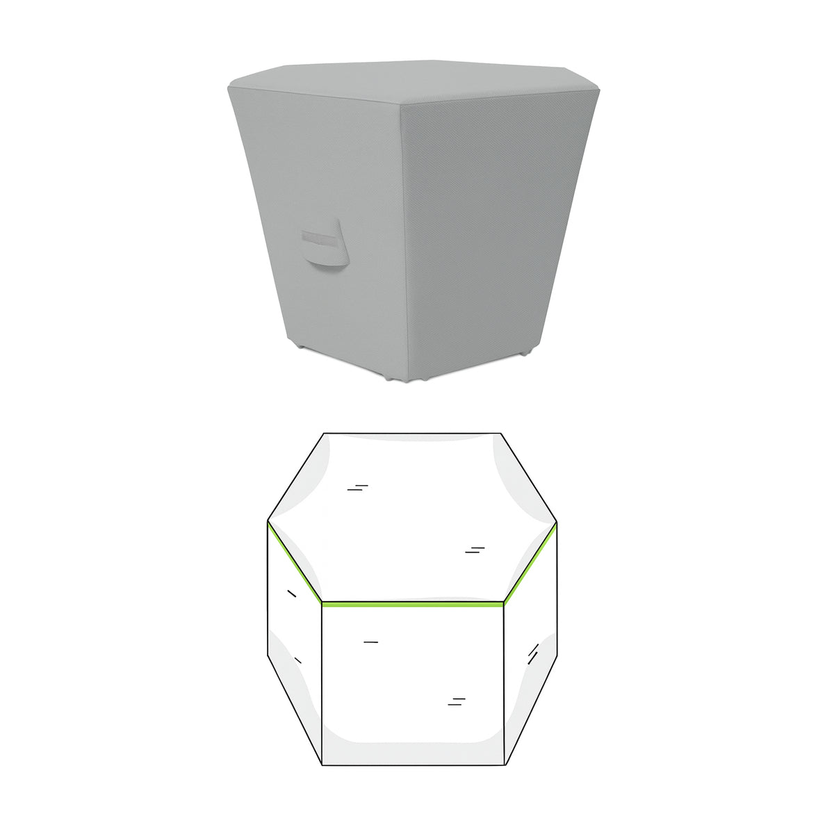 Custom Hexagonal Ottoman Cover