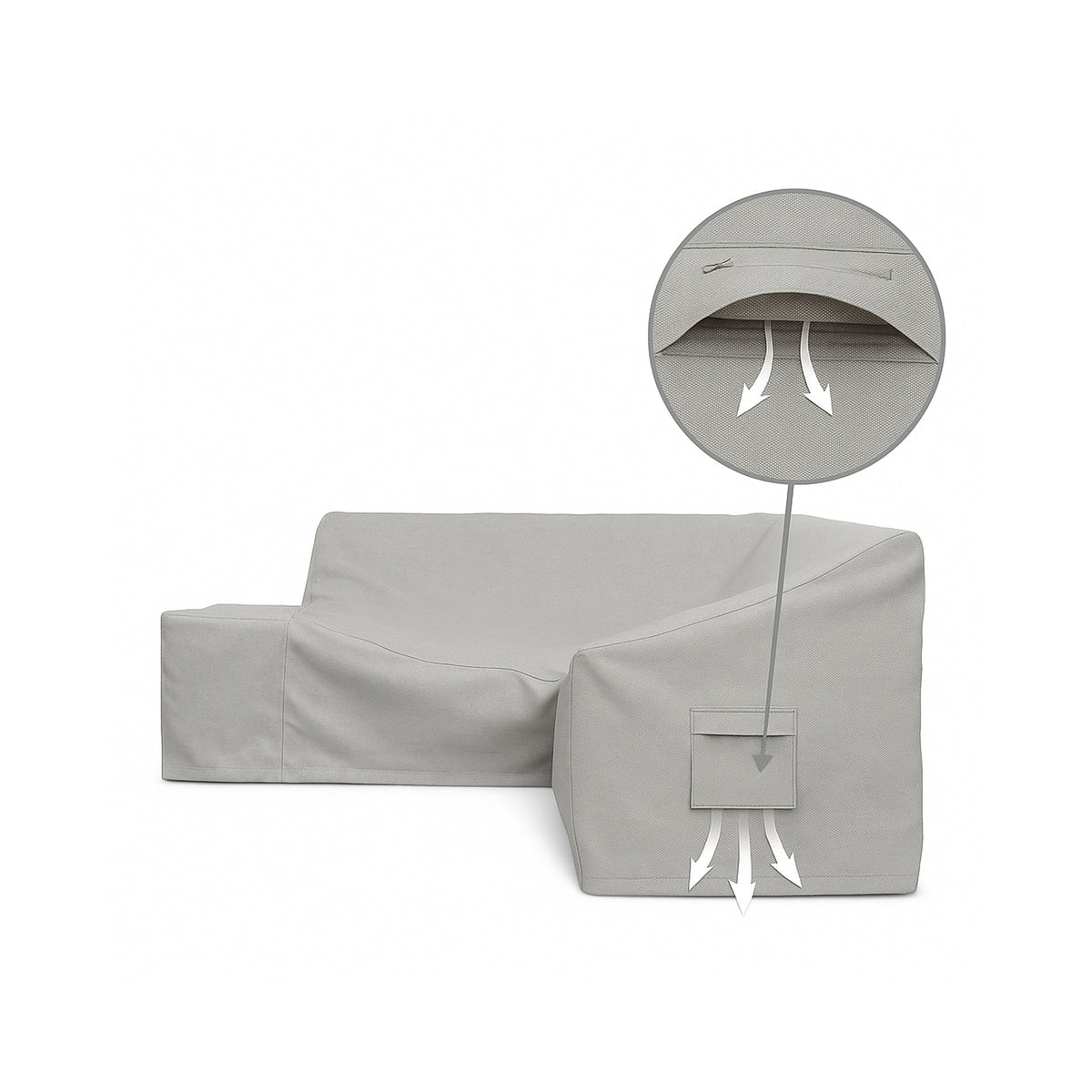 Custom L Shape Couch Covers - Style 4