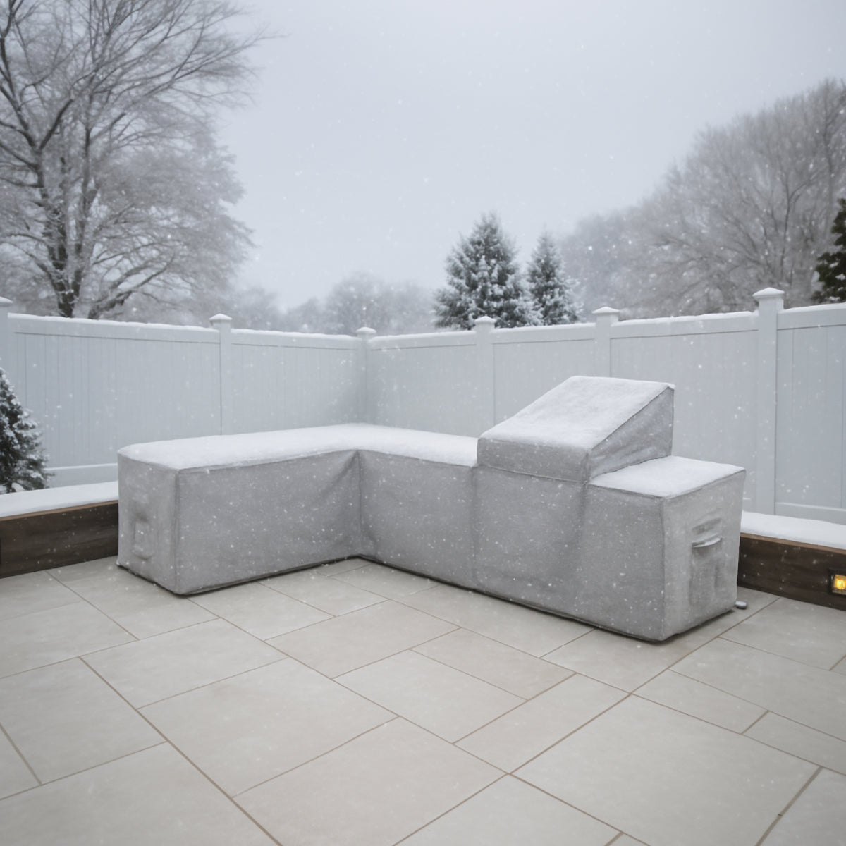 Custom L Shape Island Kitchen Cover – Right