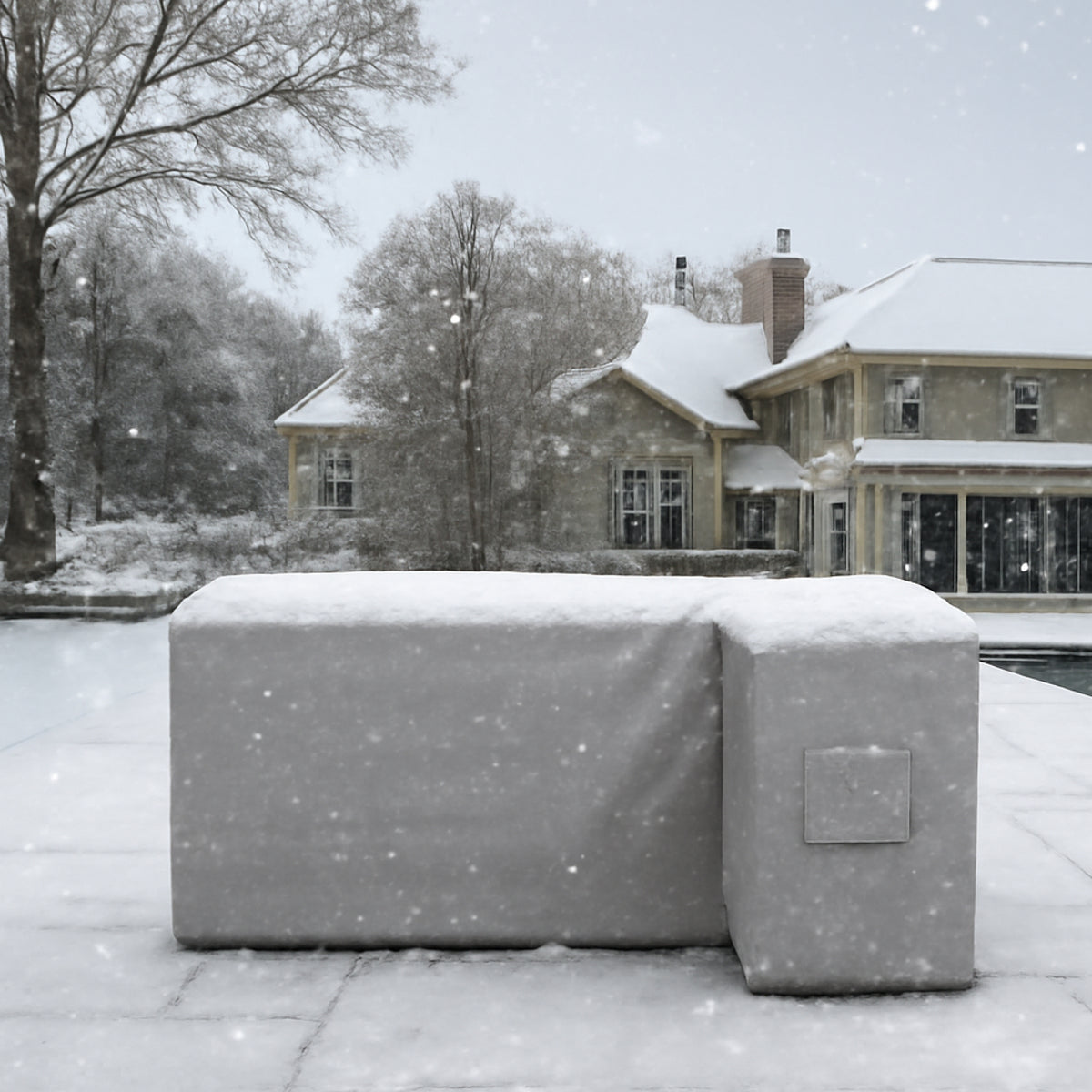 Custom L Shape Outdoor Bar Island Cover - Style 1