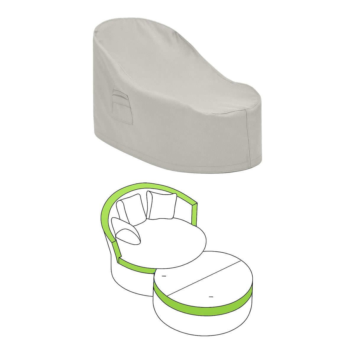 Custom Modular Outdoor Daybed with Ottoman Cover