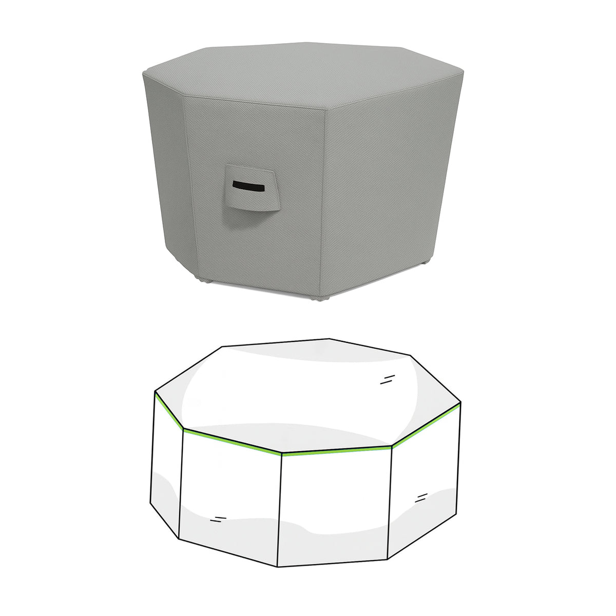 Custom Octagonal Ottoman Cover