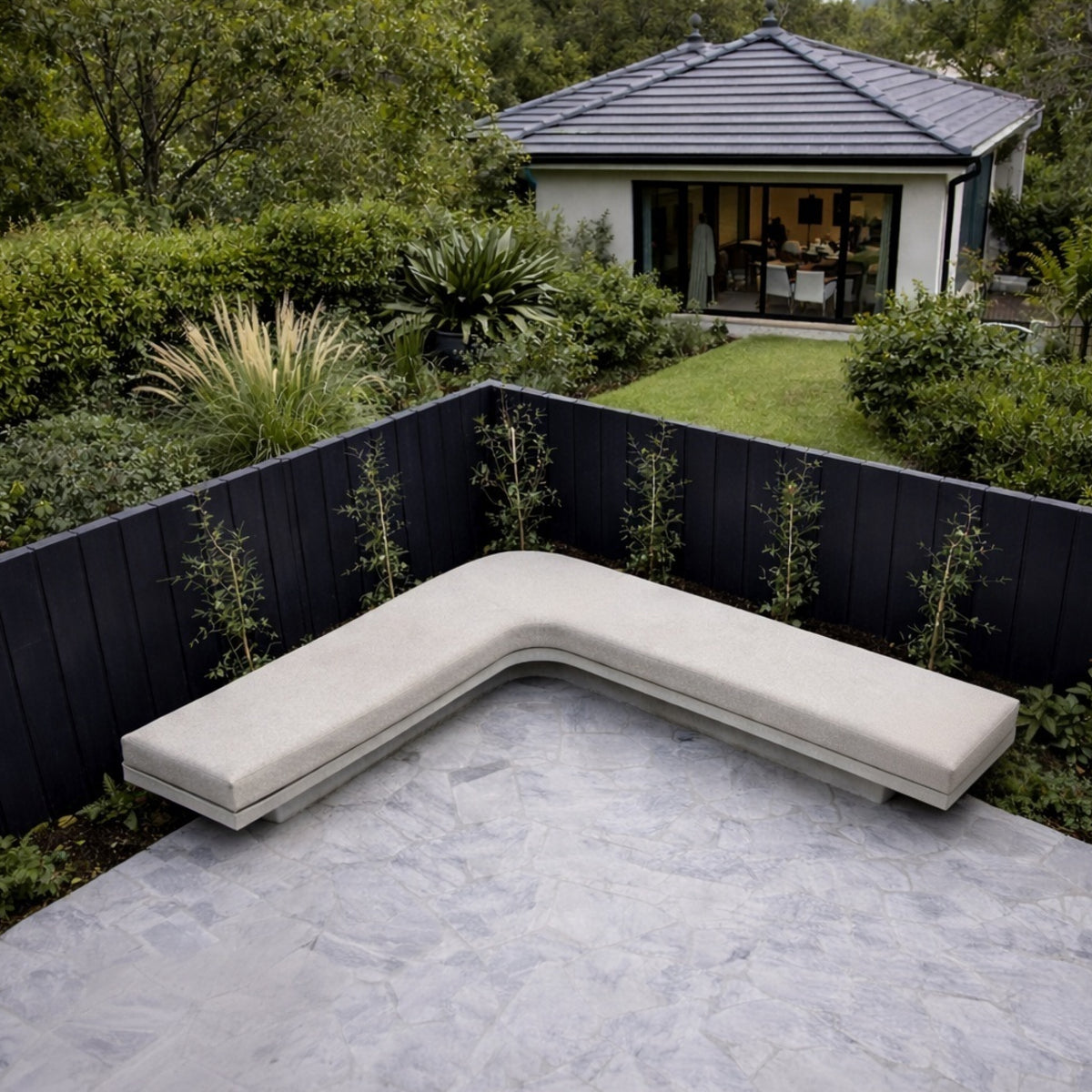 Custom Outdoor Curved L Shape Cushions - Image 4 | ZIPCushions - view 4