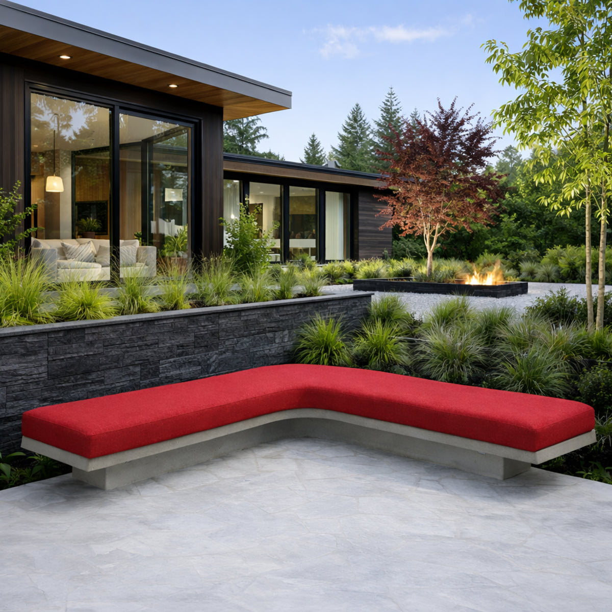 Custom Outdoor Curved L Shape Cushions - Image 3 | ZIPCushions - view 3