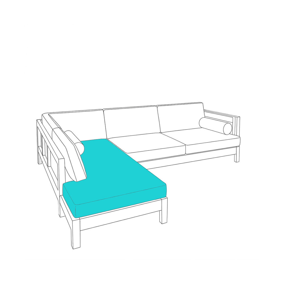 Custom Outdoor L Shape Sectional Cushion – LHS - Image 1 | ZIPCushions
