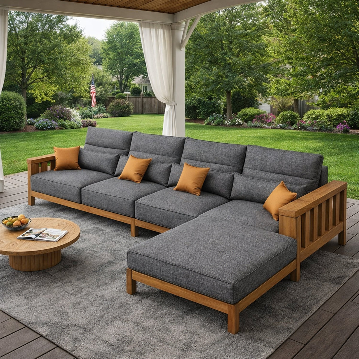 Custom Outdoor L Shape Sectional Cushion – RHS - Image 3 | ZIPCushions - view 3
