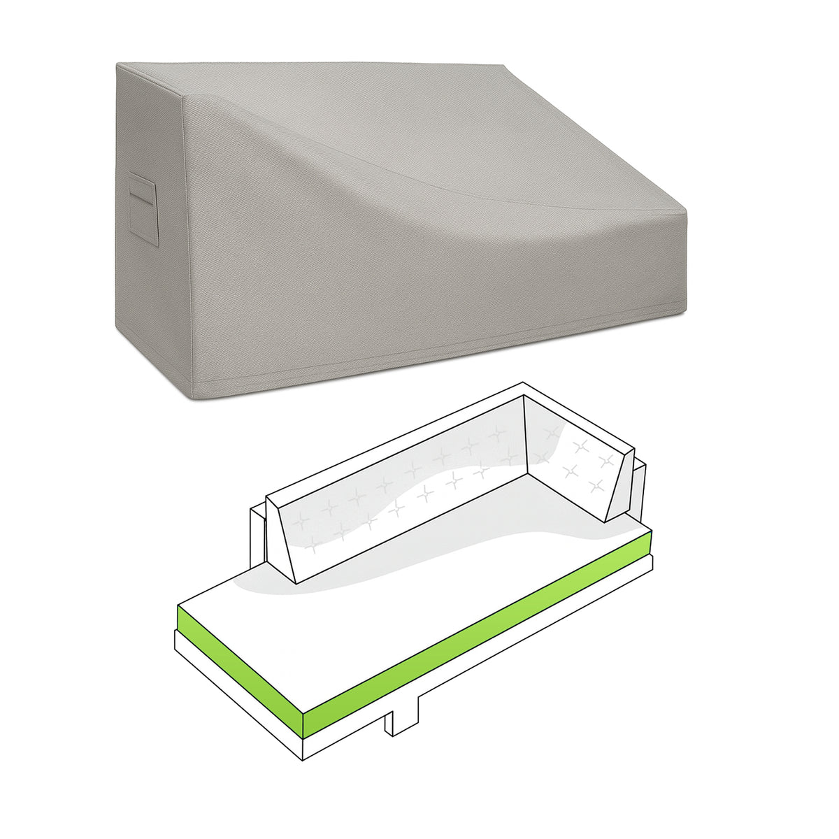 Custom Rectangular Outdoor Daybed Cover