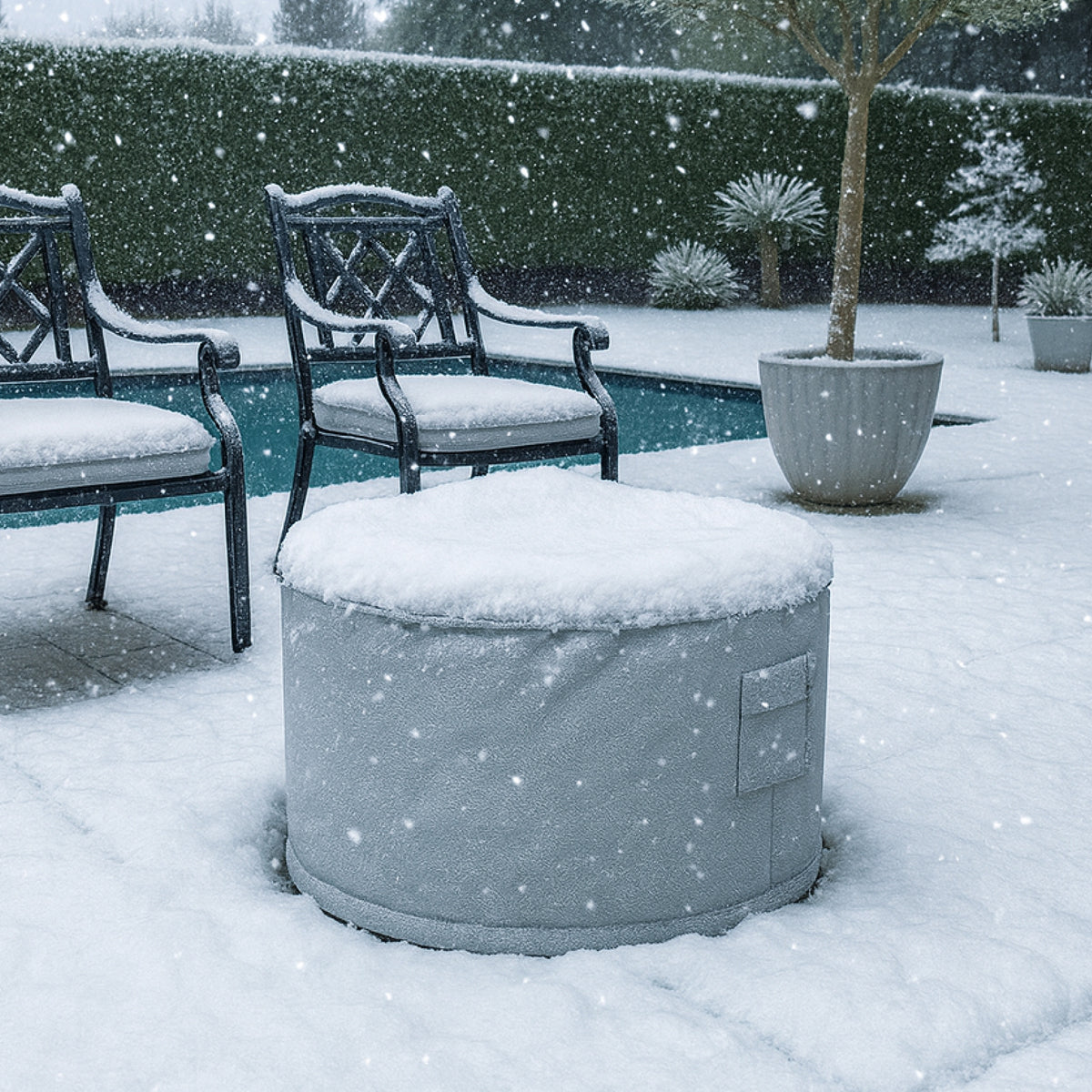 Custom Round Fire Pit Cover - Style 2