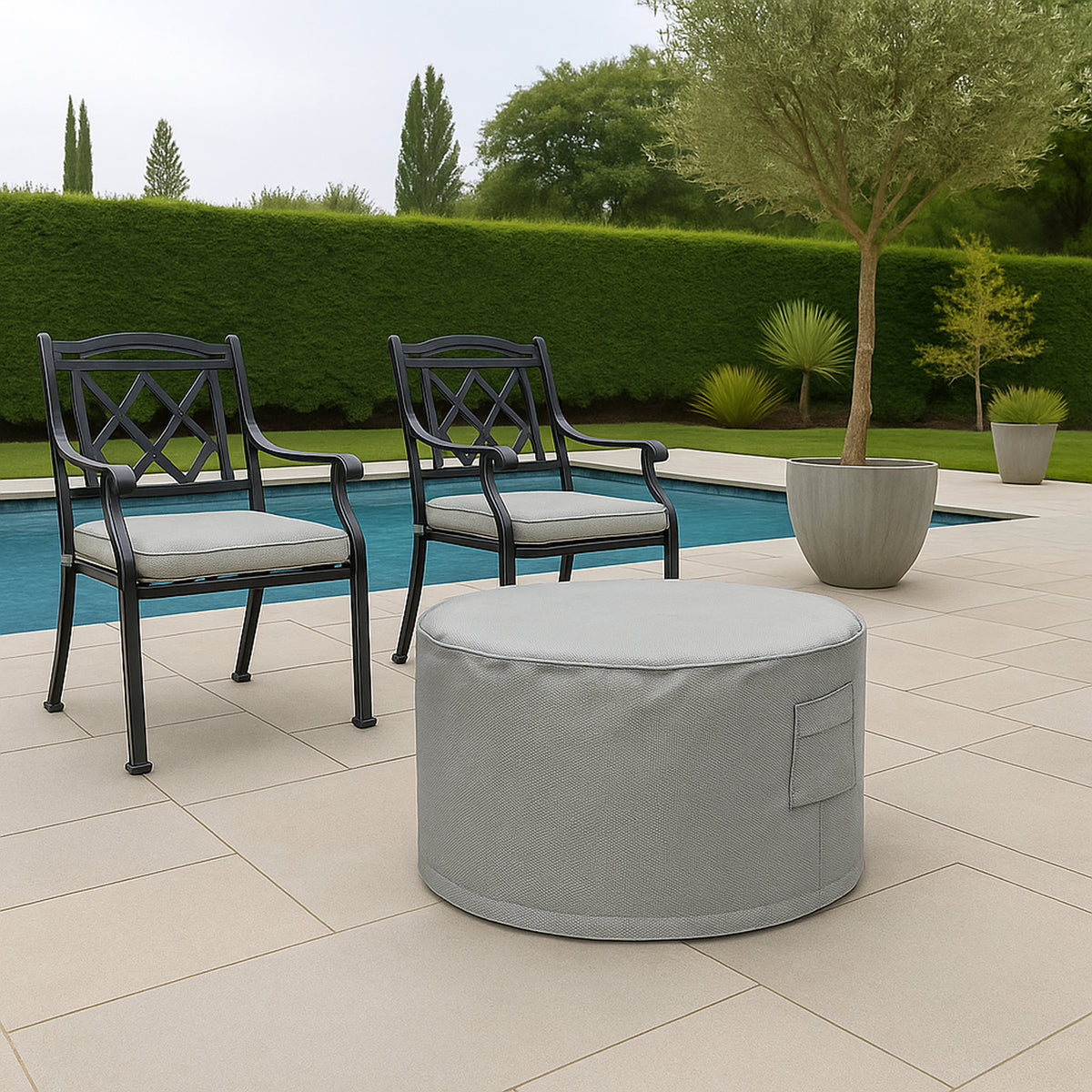 Custom Round Ottoman Cover