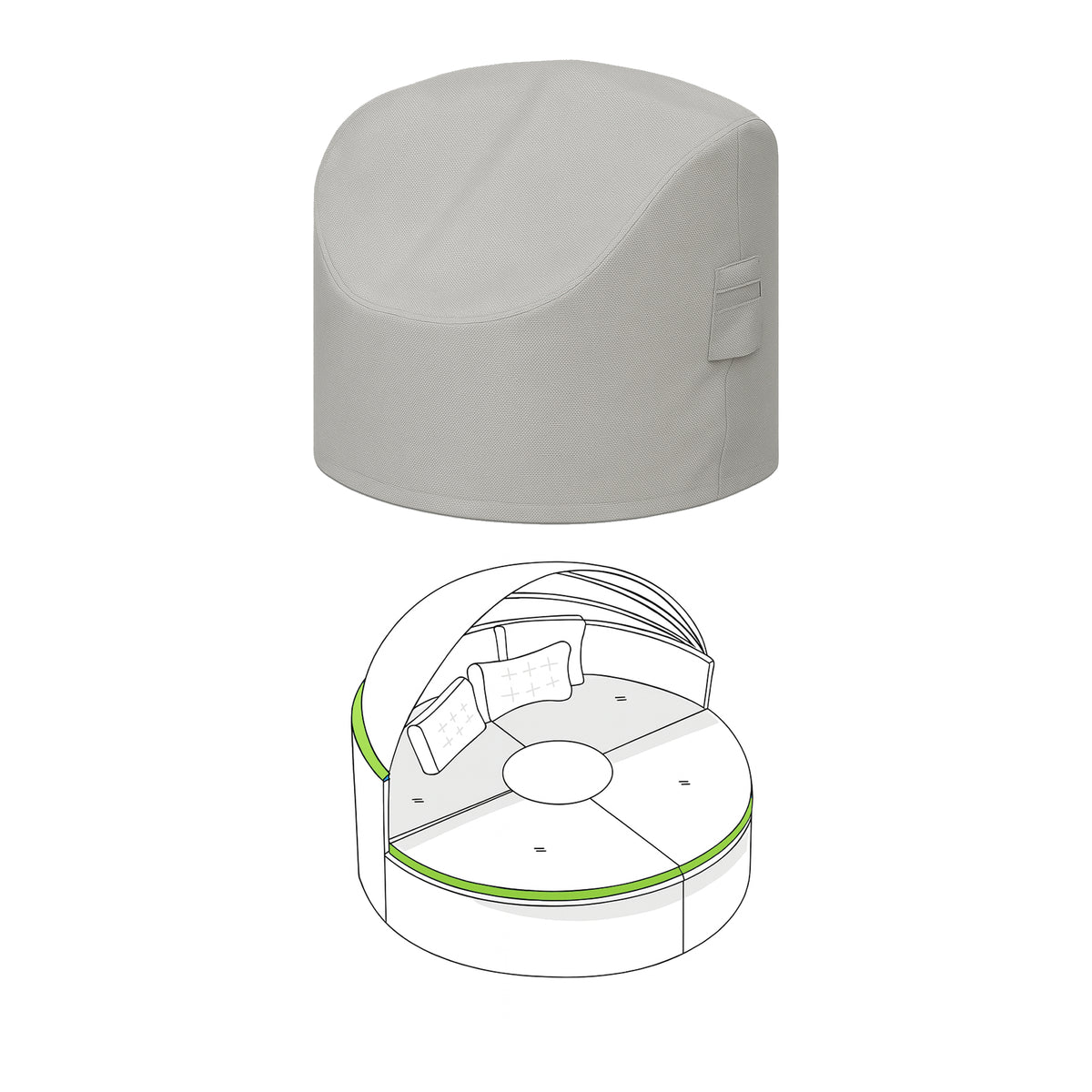 Custom Round Outdoor Daybed with Canopy Cover