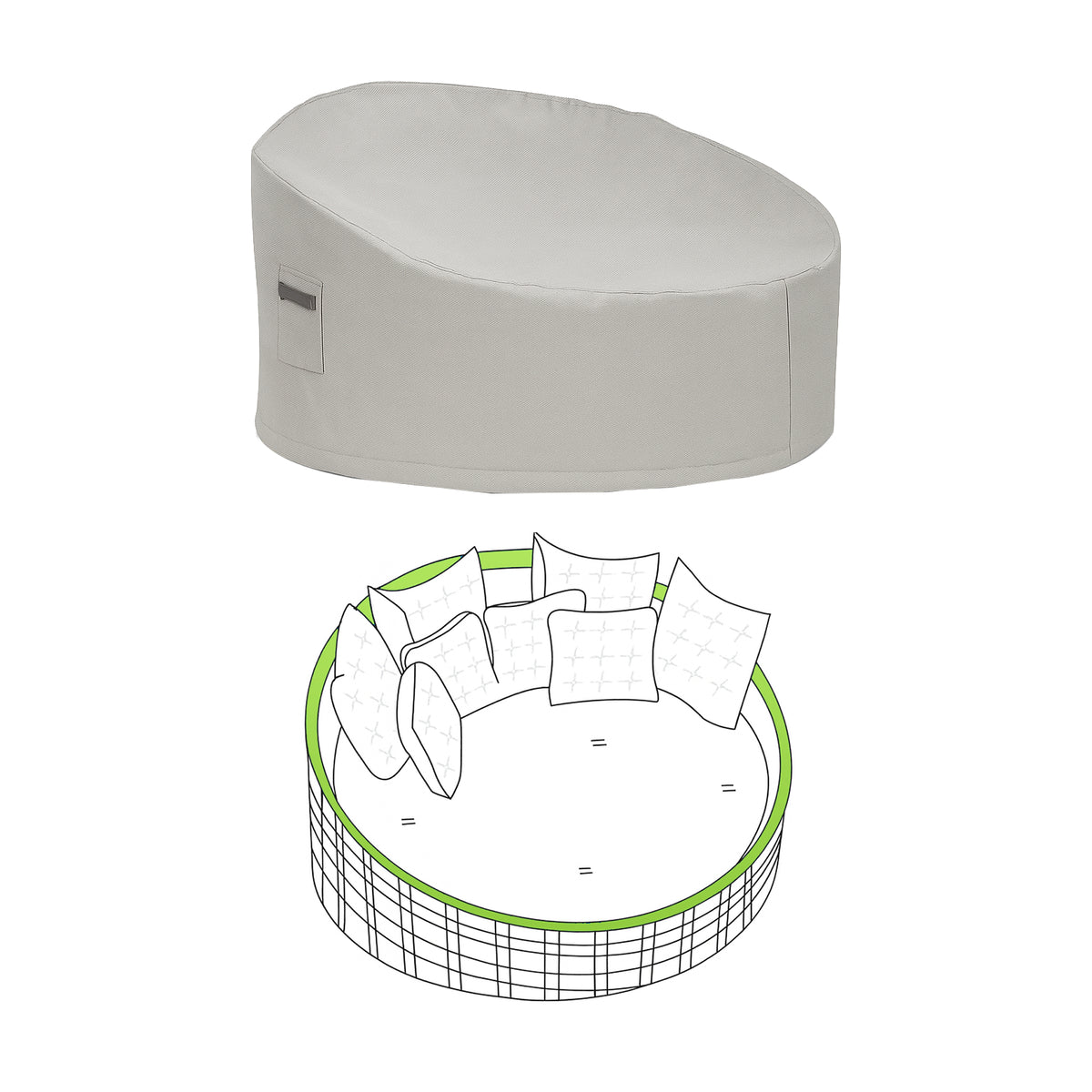 Custom Round Wicker Outdoor Daybed Cover