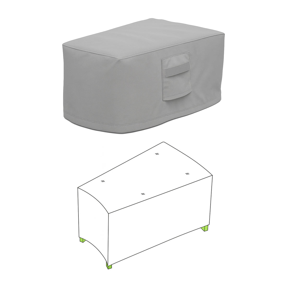 Custom Wedge Ottoman Cover