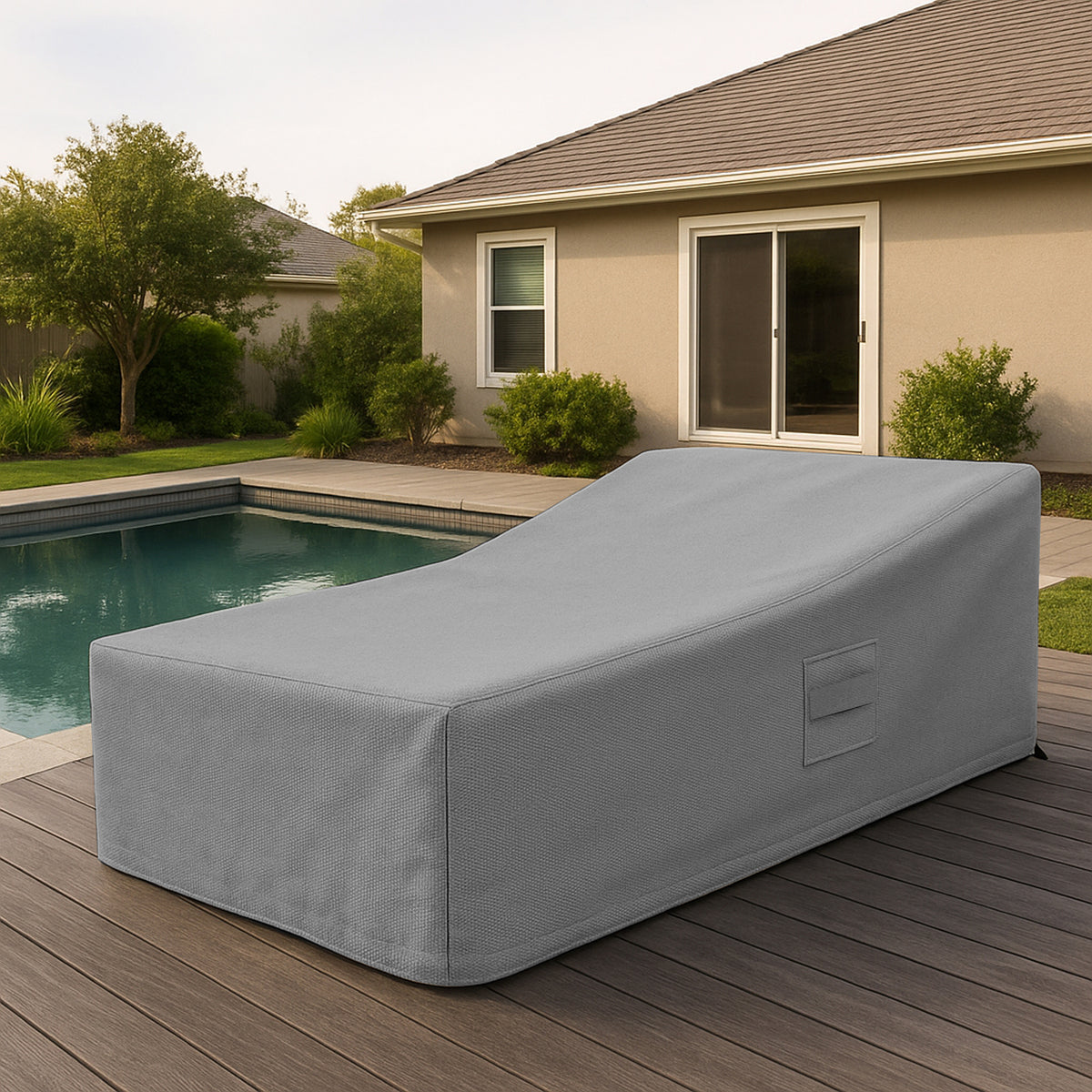 Custom Wheeled Double Chaise Lounge Cover