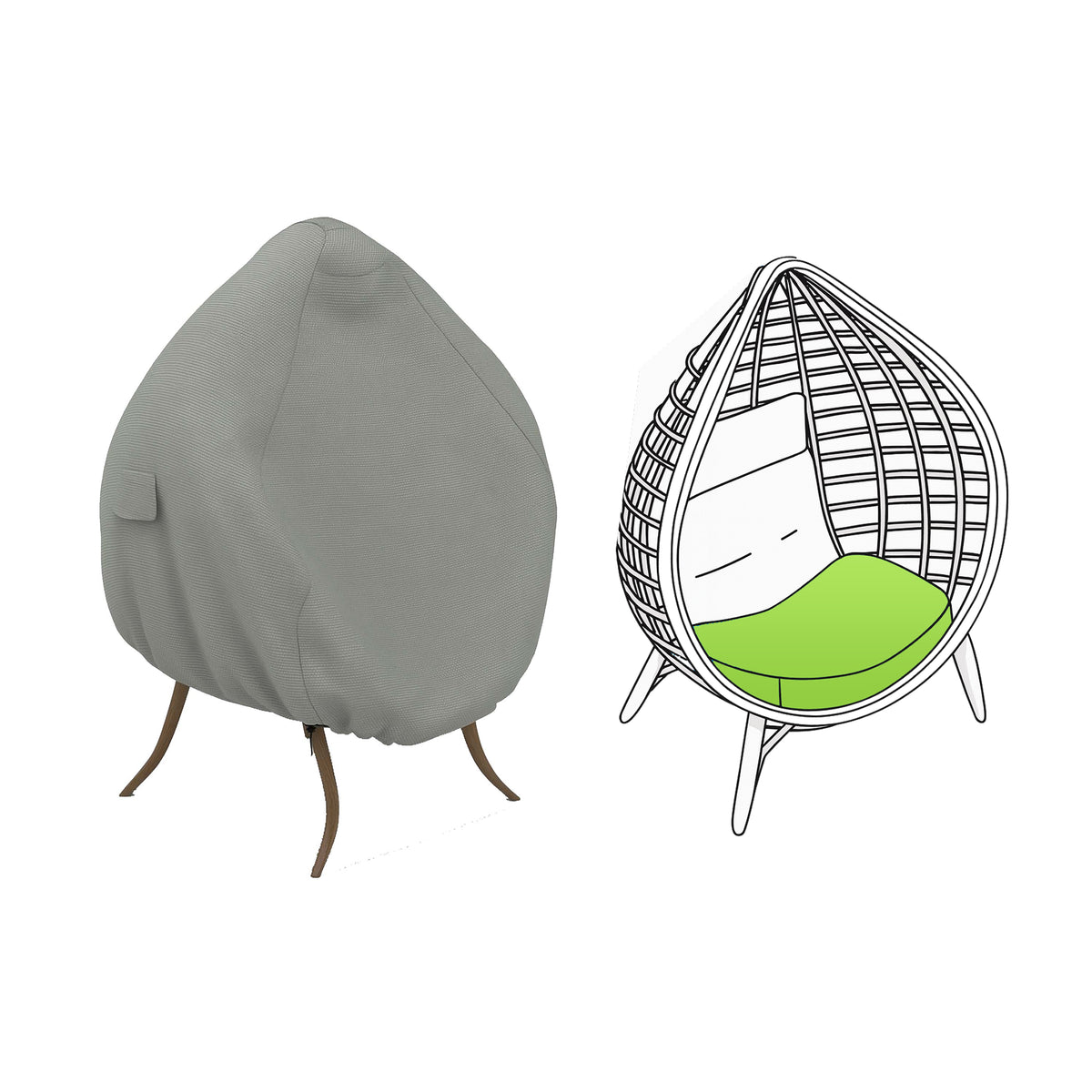 Custom Wicker Egg Chair Cover