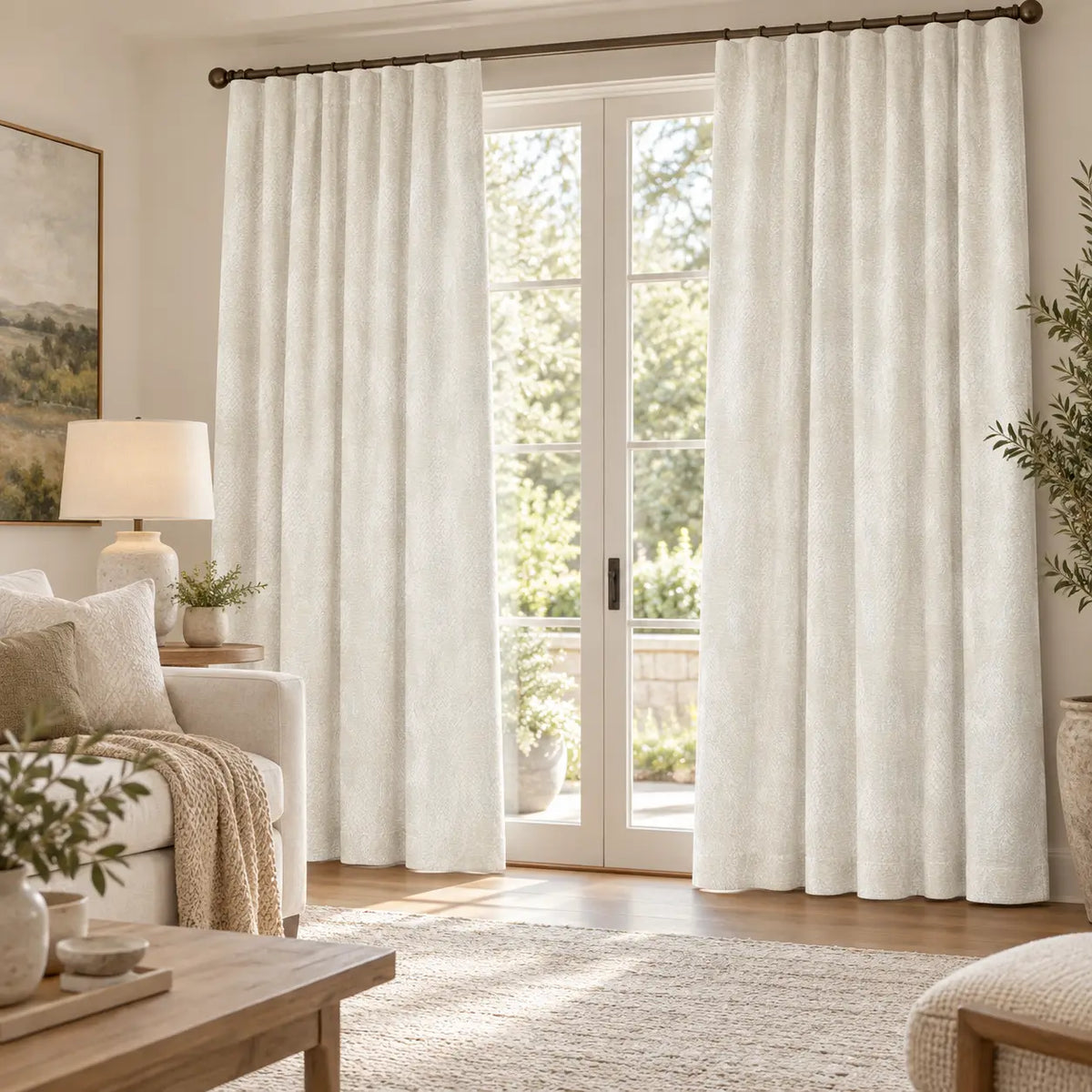 Custom Oyster Icicles Jacquard Curtain