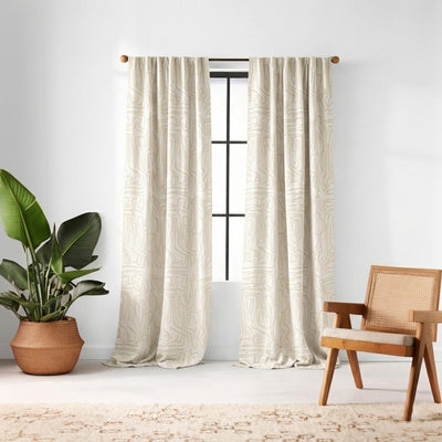 Daisy Lineart Jacquard Curtain - Primary image