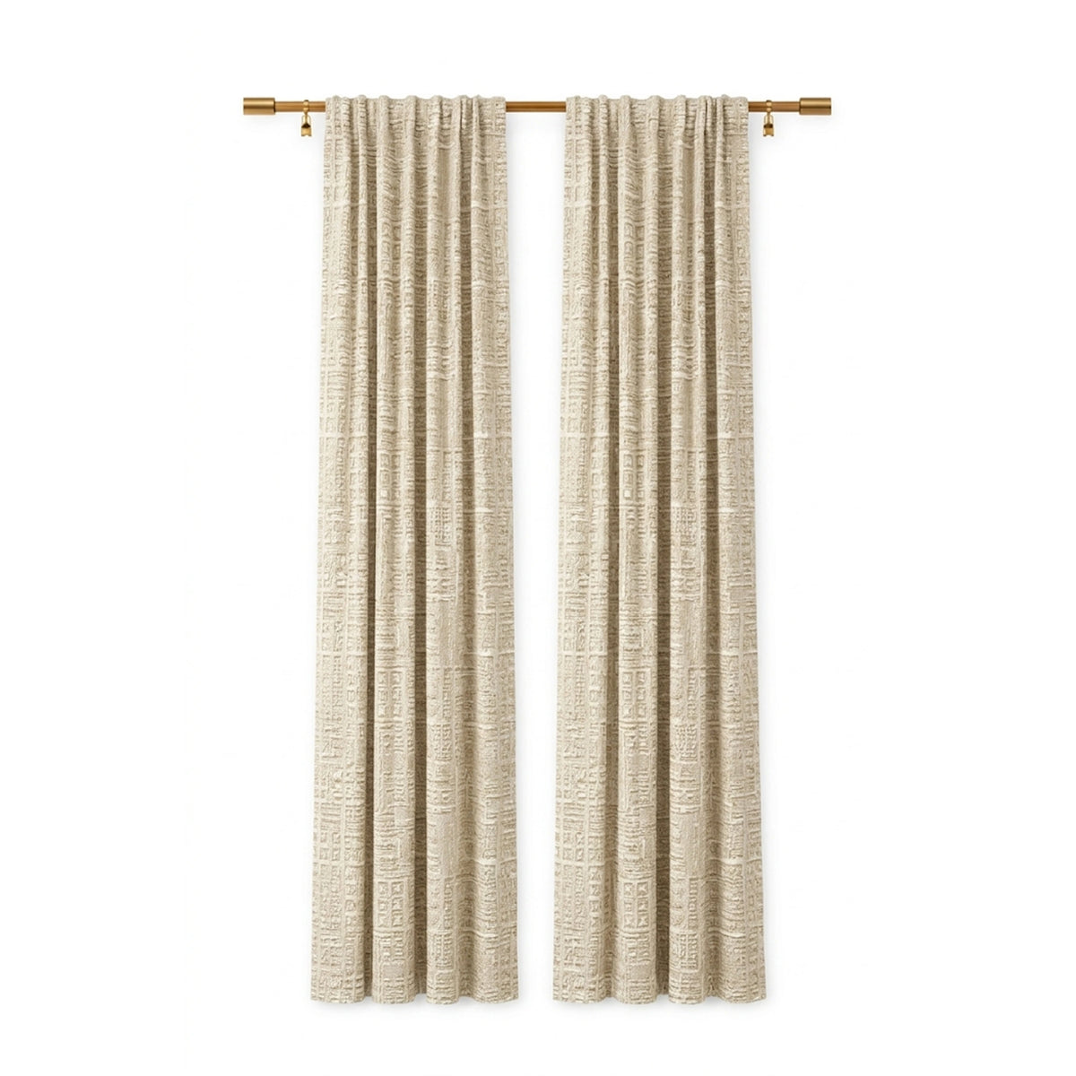Graphic Ecru Weave Curtain - view 3