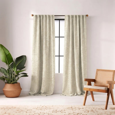 Graphic Ecru Weave Curtain - Primary image