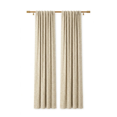 Snow Storm Ecru Textured Curtain - Secondary image